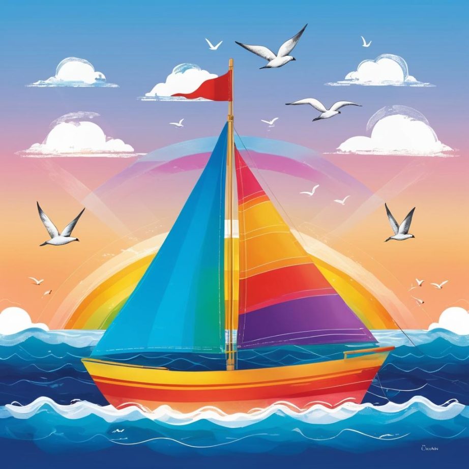 童趣帆船畫-1794